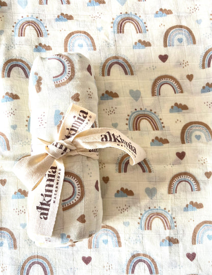 Muselina arcoíris beige